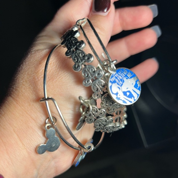 set of three Disney Alex and Ani, Pixar, silver bracelets, Mickey wrap around. - Picture 14 of 14